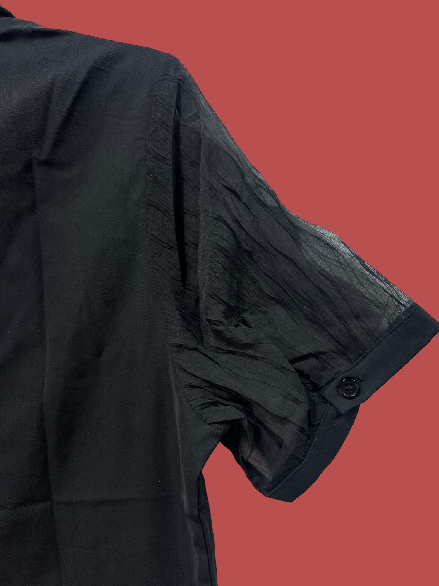 Other Allegra K - Women's Short Sleeve Button Front Blouse - Black Size M / US 6-8 / IT 42-44 - 11 Thumbnail