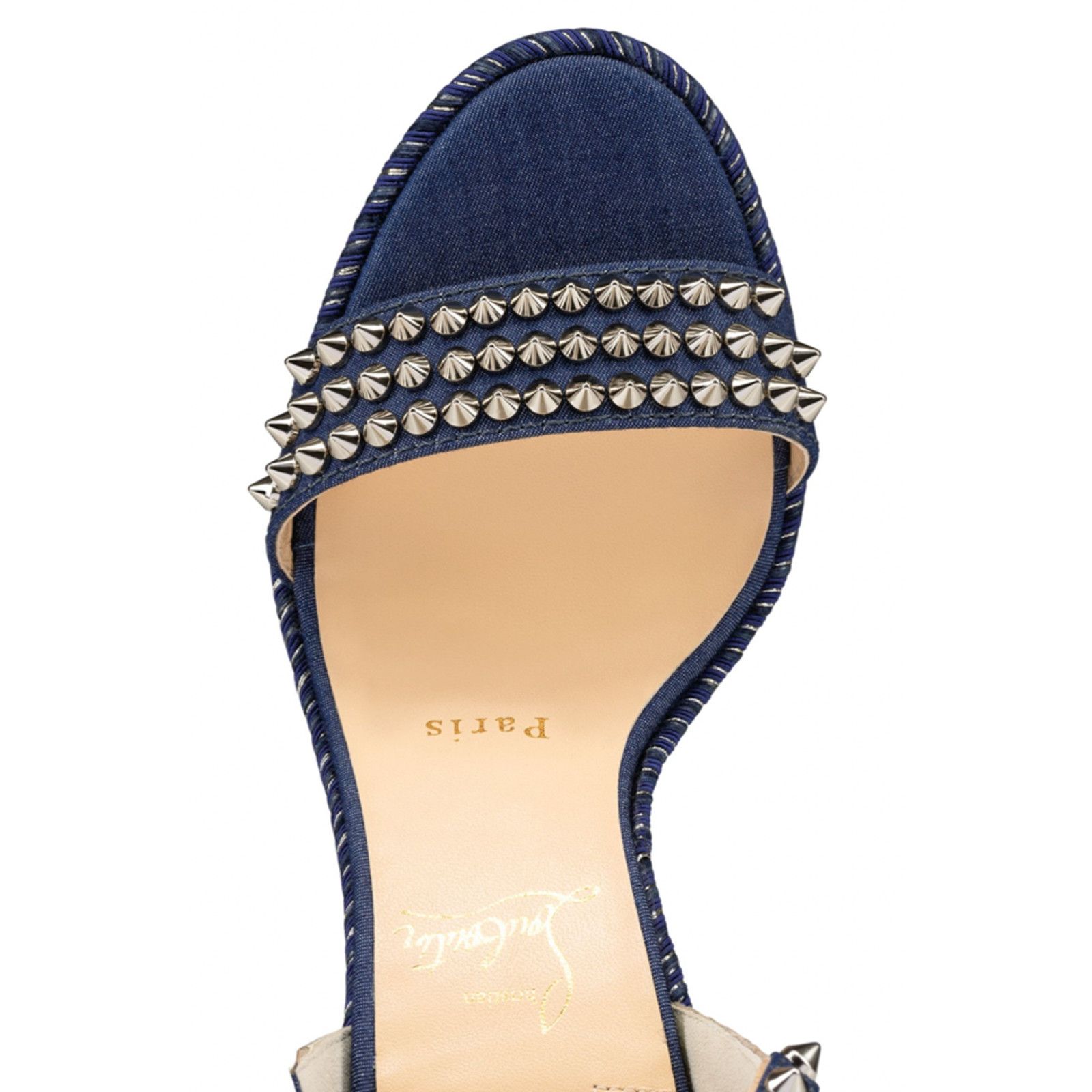 Christian Louboutin Madmonica 120 Blue Denim Platform Wedge Sandal Heel Pump 42 Size US 12 / IT 42 - 6 Thumbnail