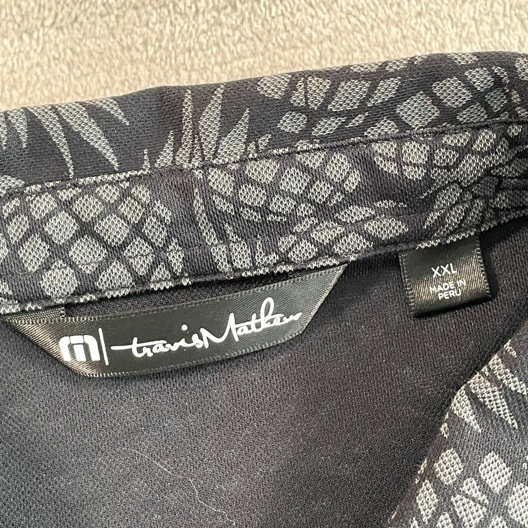 TravisMathew Travis Mathew Shirt Mens 2XL Black Off The Cape Golf Polo Men Pineapples AOP NWOT Size US XXL / EU 58 / 5 - 2 Thumbnail