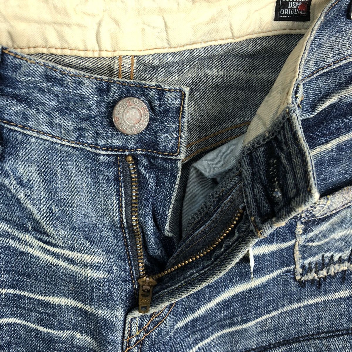 Japanese Brand Bartack Works Blue Distressed Denim Pants #A143 Size US 27 - 16 Thumbnail