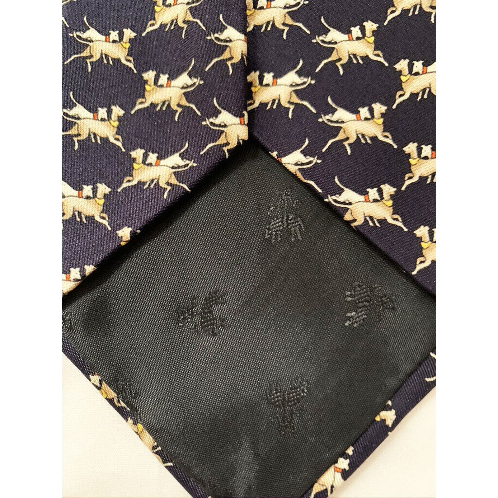 Brooks Brooks Basic Silk Tie Dogs pattern Made in the USA Size ONE SIZE - 4 Thumbnail