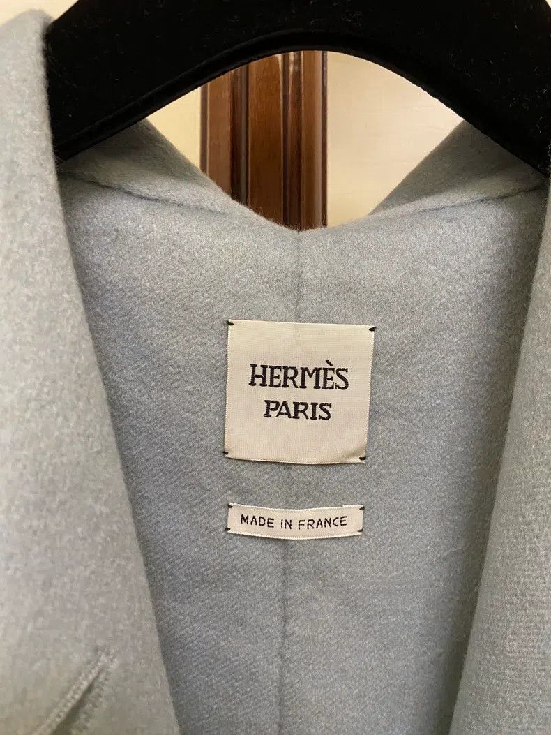 Hermes Hermes Classic Coat, Mist Blue Mid-Length Size XS / US 0-2 / IT 36-38 - 4 Thumbnail