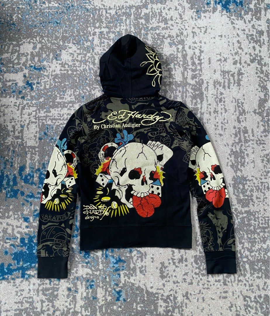 Ed Hardy Ed hardy hoodie print Iswn retro punk style Size US S / EU 44-46 / 1 - 1 Thumbnail