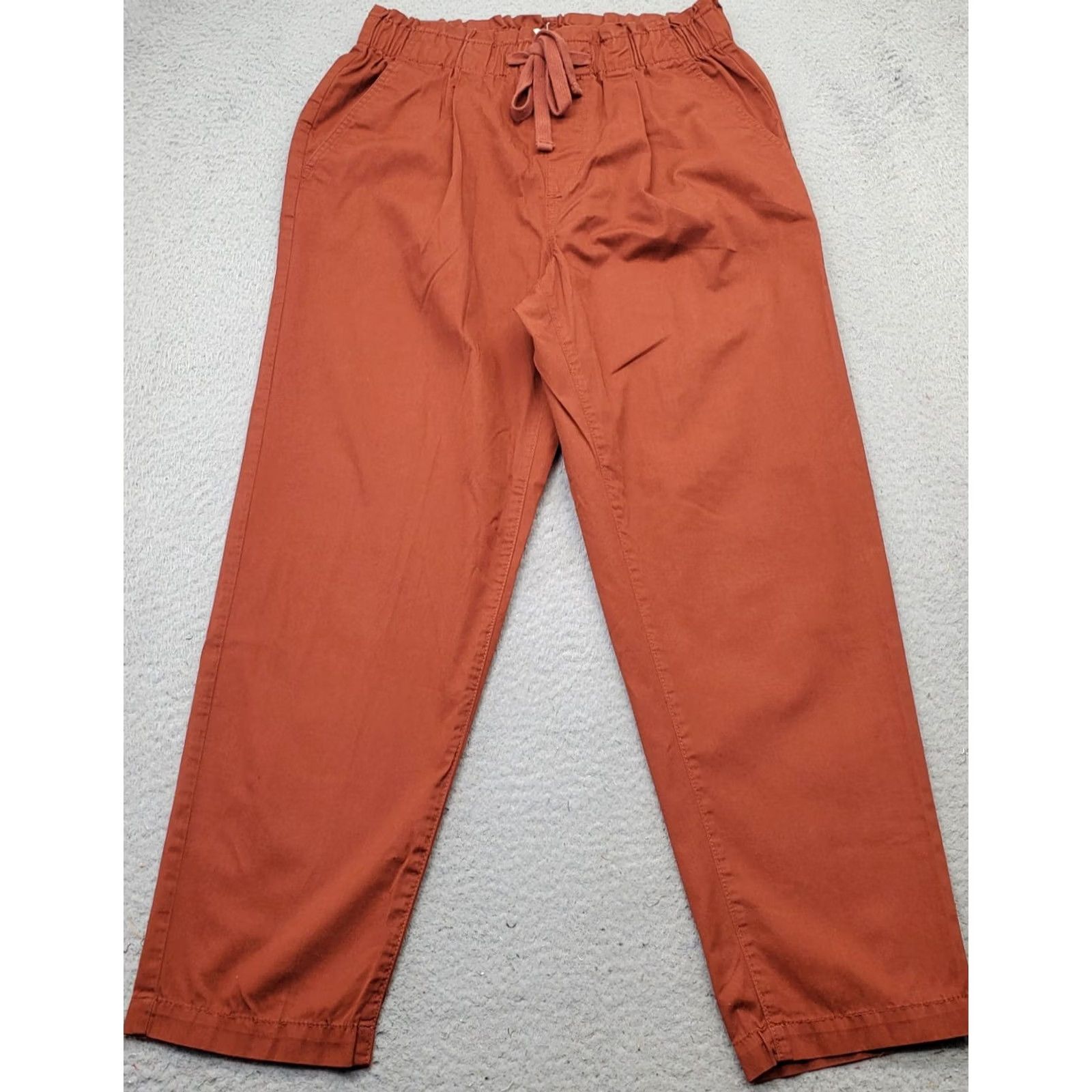 Loft LOFT Womens Red Comfort Fit Straight Leg Trouser Pants Size S with Drawstring Waist Size 28" / US 6 / IT 42 - 2 Thumbnail
