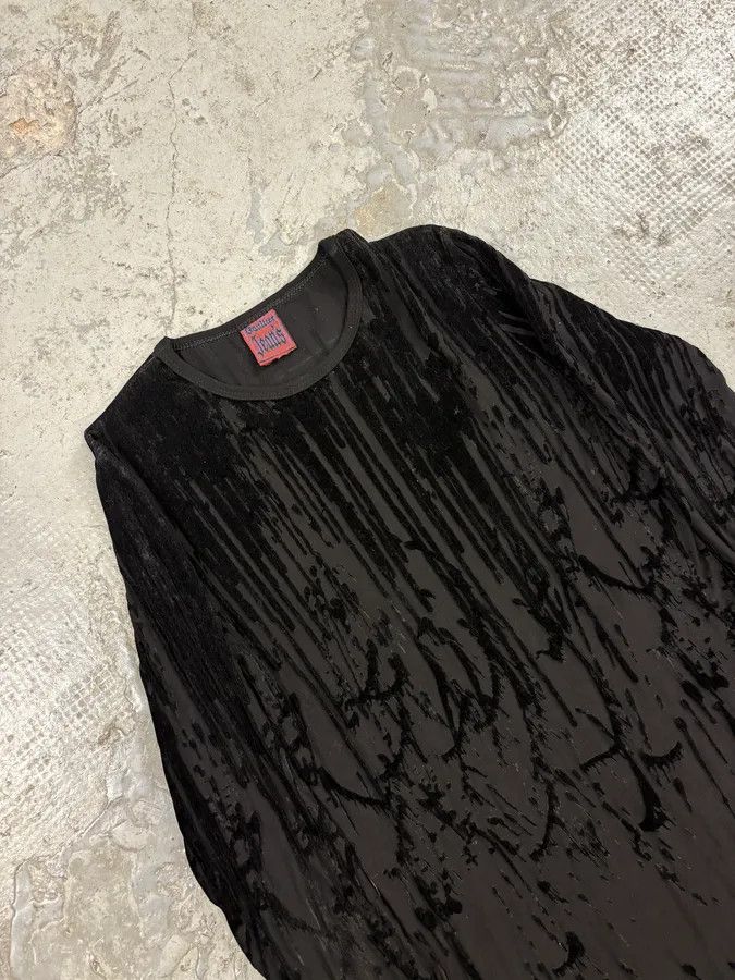 Jean Paul Gaultier AW1998 Jean Paul Gaultier Blood Drip Black Velvet Maxi Dress Size S / US 4 / IT 40 - 4 Thumbnail