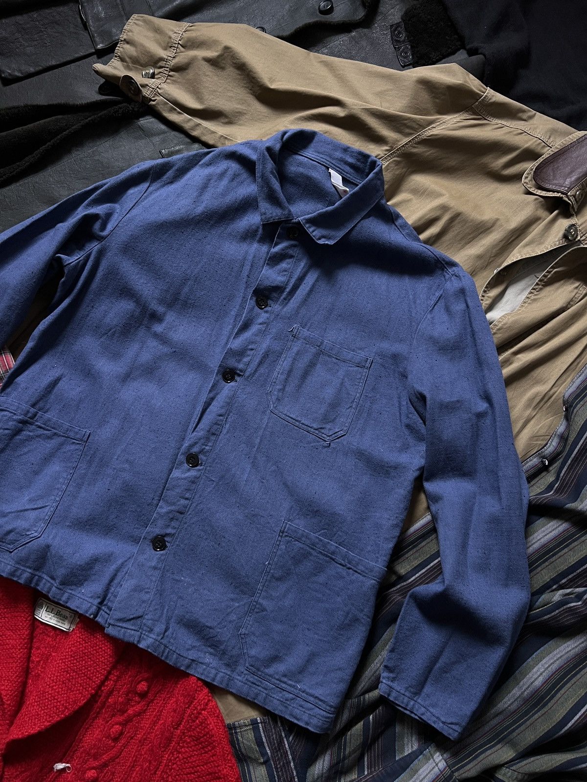 Le Laboureur Vintage 50s Laboureur Chore Light Jacket Workwear Shirt Size US L / EU 52-54 / 3 - 5 Thumbnail