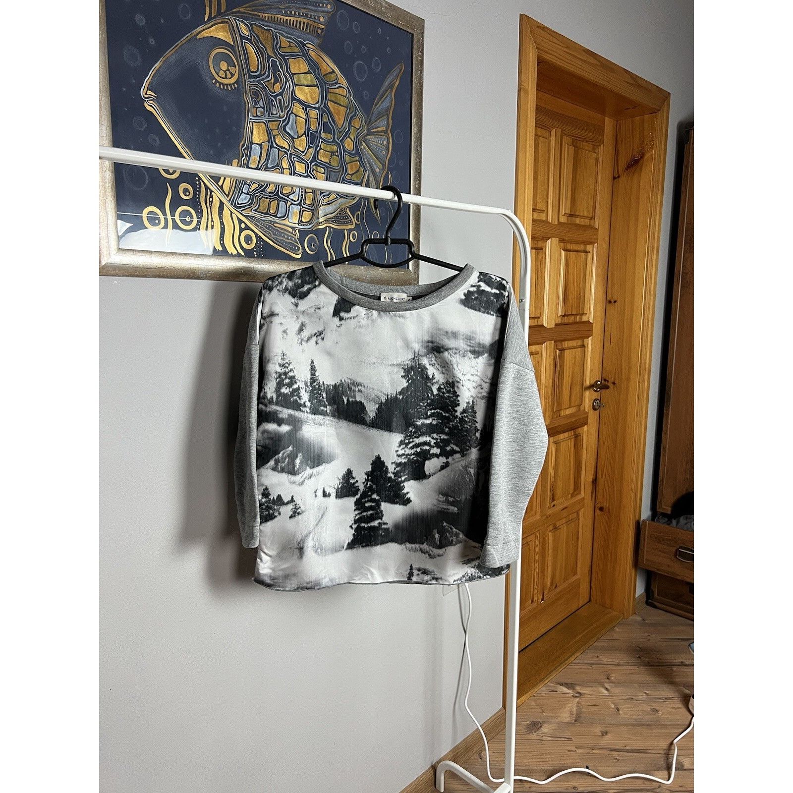 Moncler MINT! Moncler Maglia Girroccolo Gray Oversized Winter Nylon Size S / US 4 / IT 40 - 1 Thumbnail