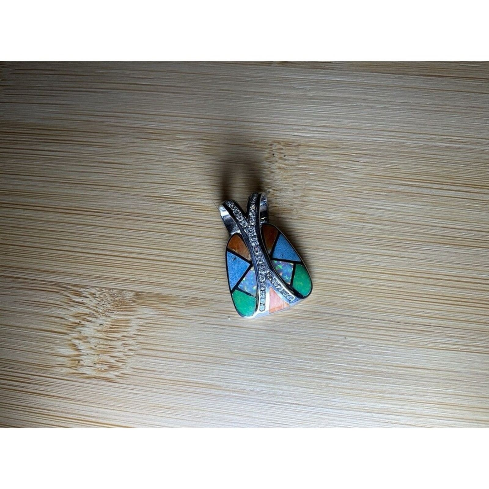 Other 925 Sterling Silver Turquoise Opal Coral Pendant Size ONE SIZE - 2 Thumbnail