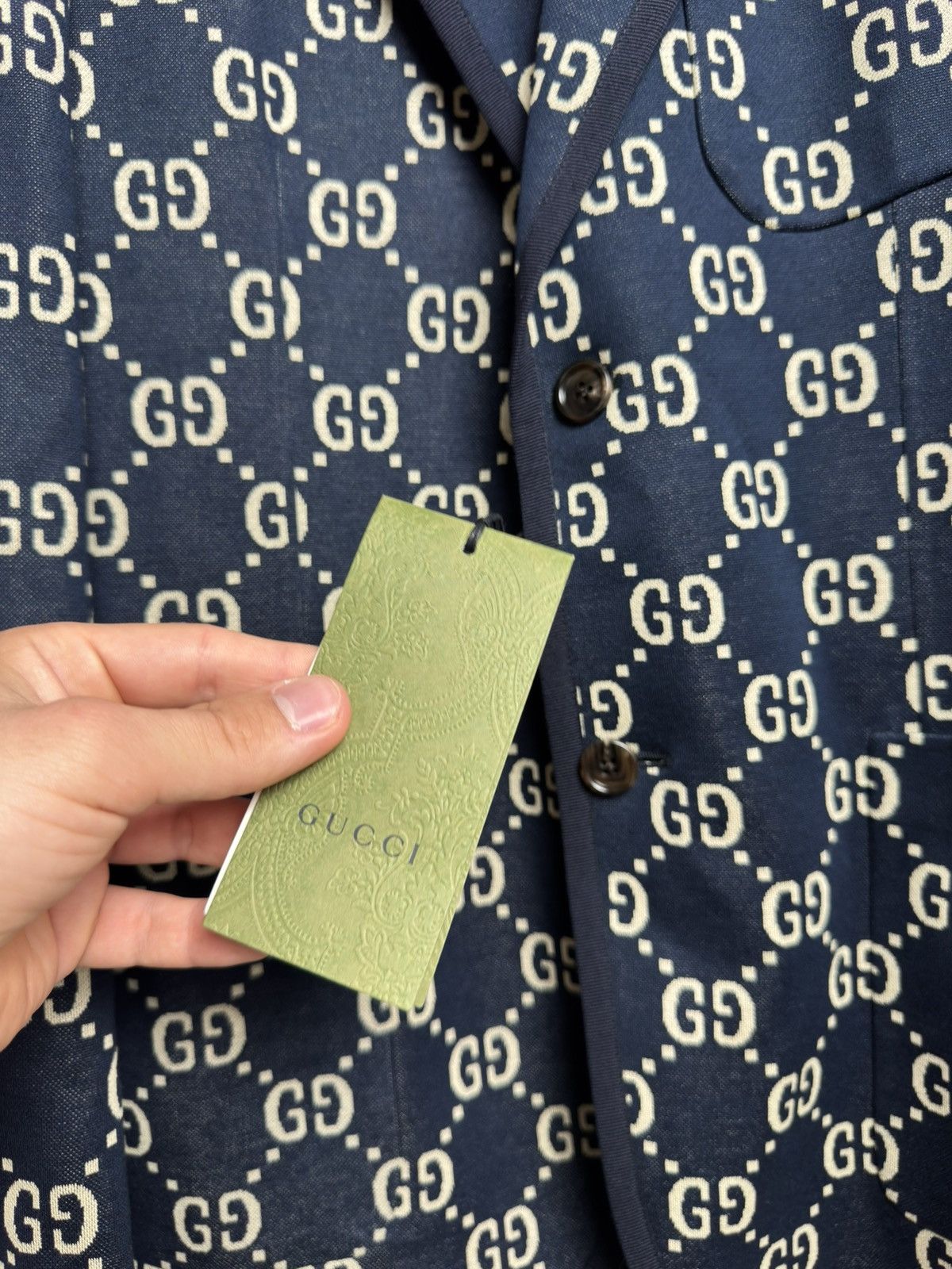 Gucci Gucci GG Monogram Black Blazer Jacket Size 48R - 7 Thumbnail