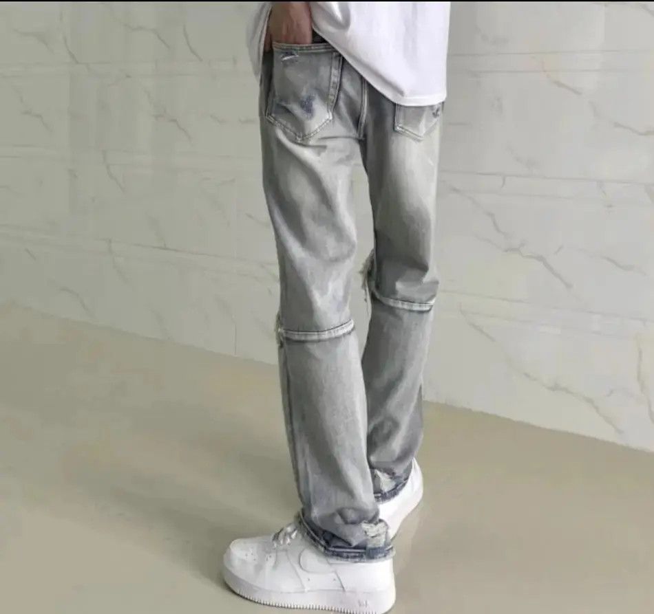 Japanese Brand Zipper High Street Split Hole Jeans Size US 30 / EU 46 - 4 Thumbnail
