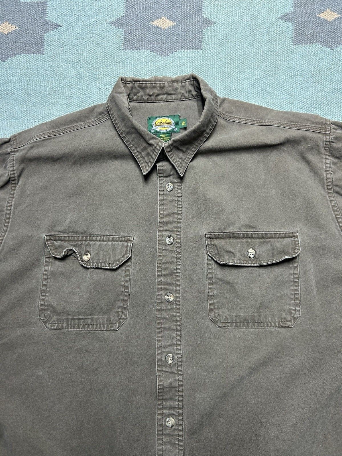 Vintage Vintage cabelas button shirt canvas cotton tan brown XL tall Size US XL / EU 56 / 4 - 3 Thumbnail