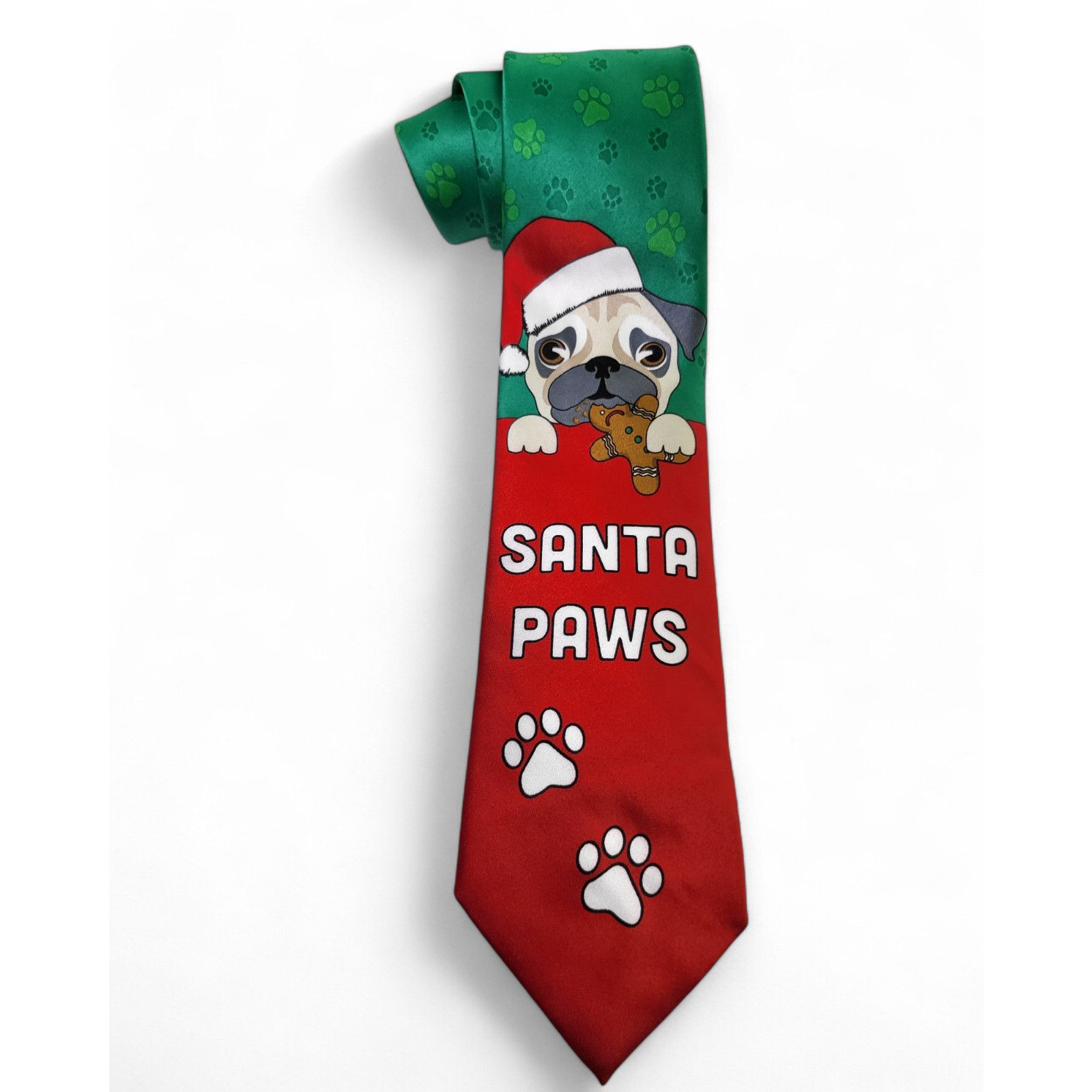Other NWT Holiday Traditions Santa Paws Pug Christmas Neck Tie Size ONE SIZE - 4 Thumbnail