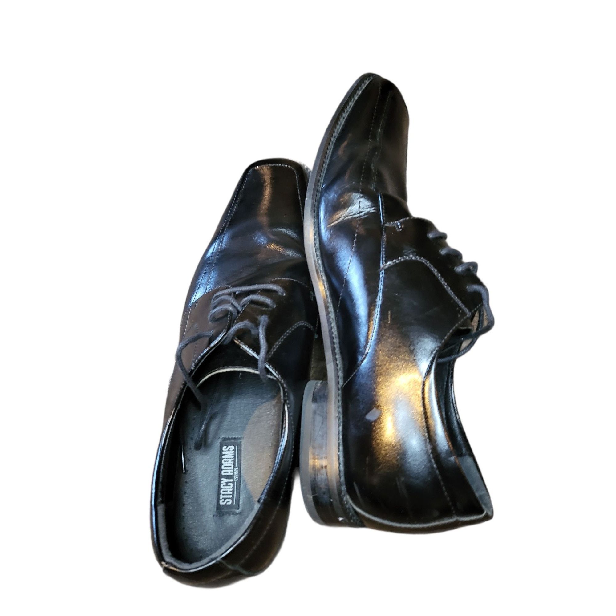 Stacy Adams Stacy Adams Cassidy Moc Toe Oxford Shoes Men Sz 12M Black Le Size US 12 / EU 45 - 5 Thumbnail