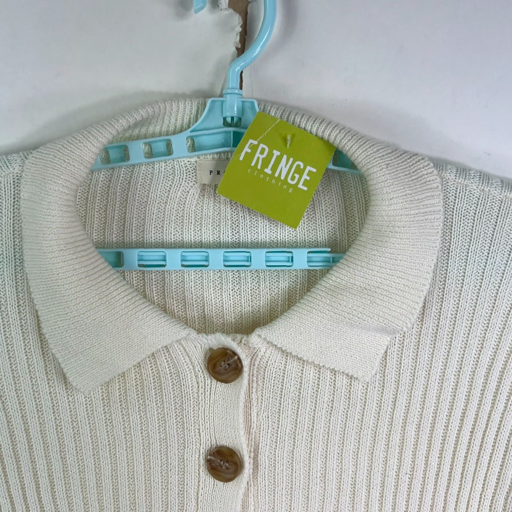 Vintage Promesa Cardigan Womens M Ivory Striped Cable-Knit Fringe Long Sleeve Lightweight All Seasons Bohemian Womens Size M / US 6-8 / IT 42-44 - 4 Thumbnail