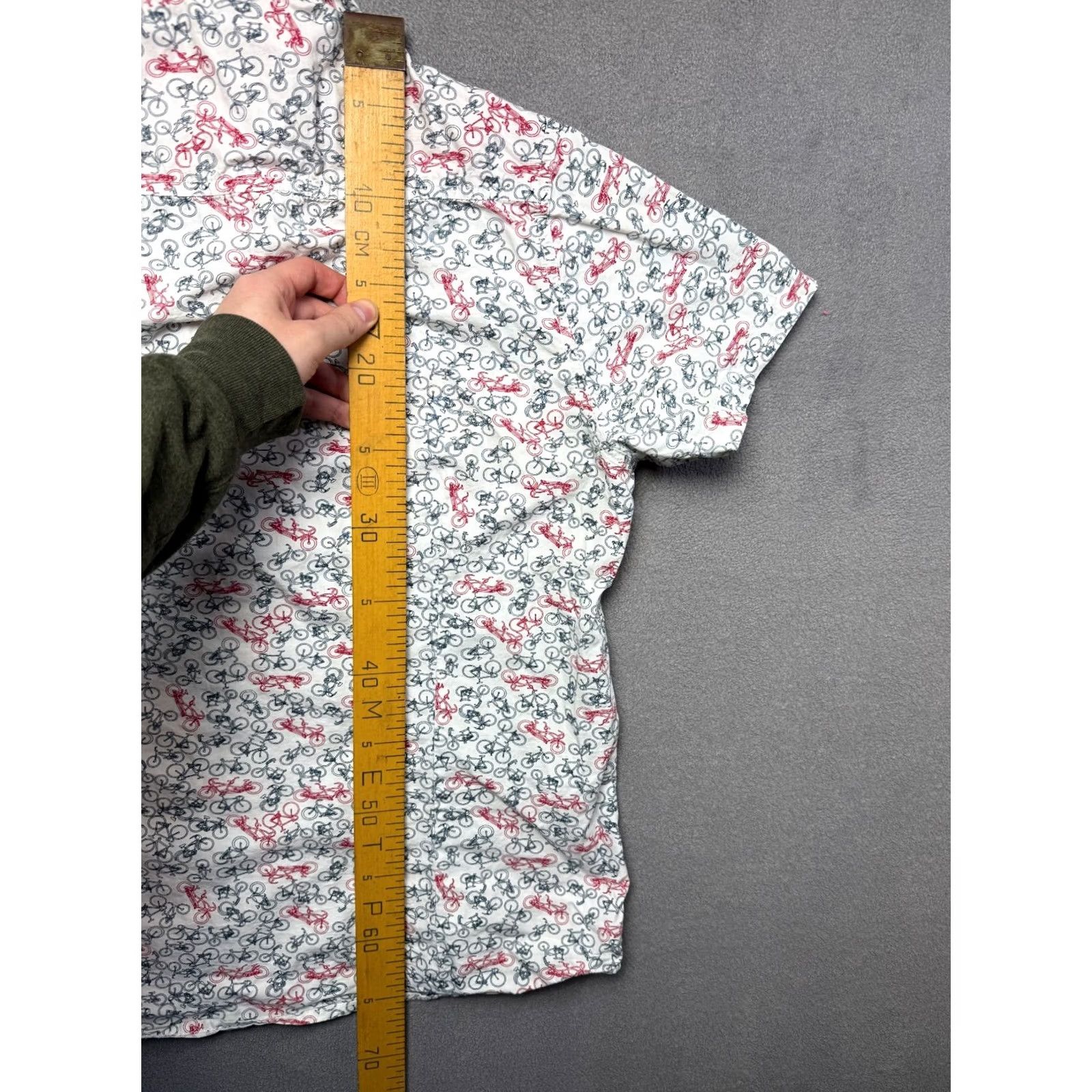 Joe Browns Joe Browns Button-Up Shirt Short Sleeve Mens L White Cycling Pattern Size US L / EU 52-54 / 3 - 3 Thumbnail