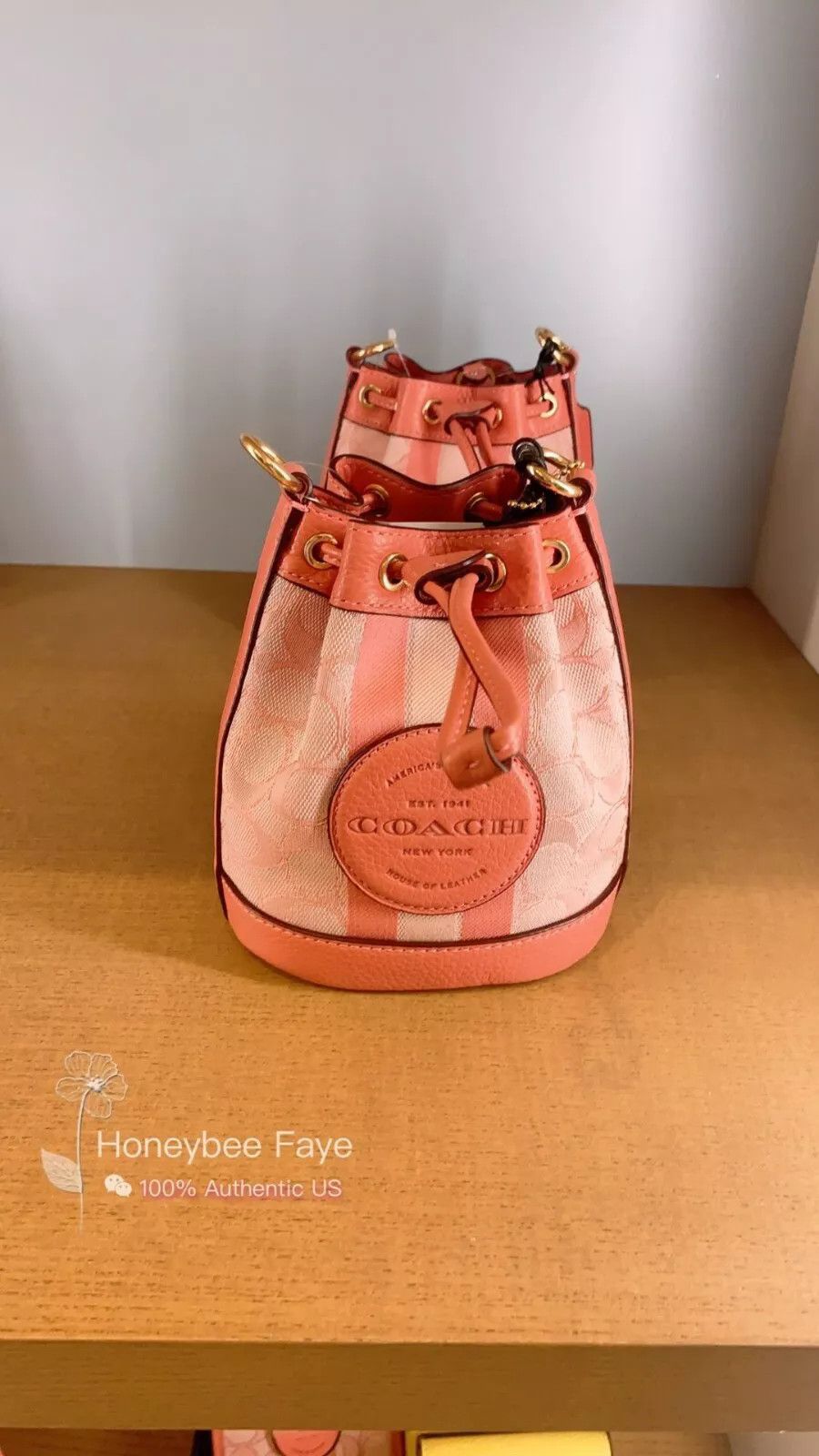 Coach Mini Dempsey Bucket Bag In Signature Jacquard C8322 Size ONE SIZE - 4 Thumbnail