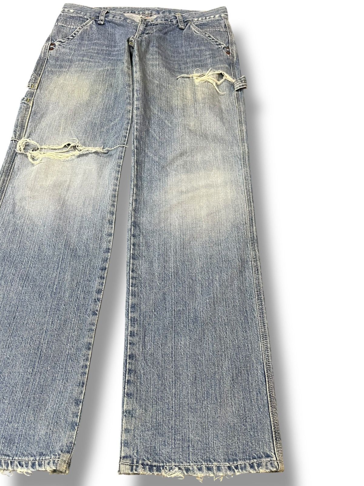Japanese Brand Vintage Et Boit Carpenter Cargo Distressed Denim Size US 33 - 4 Thumbnail