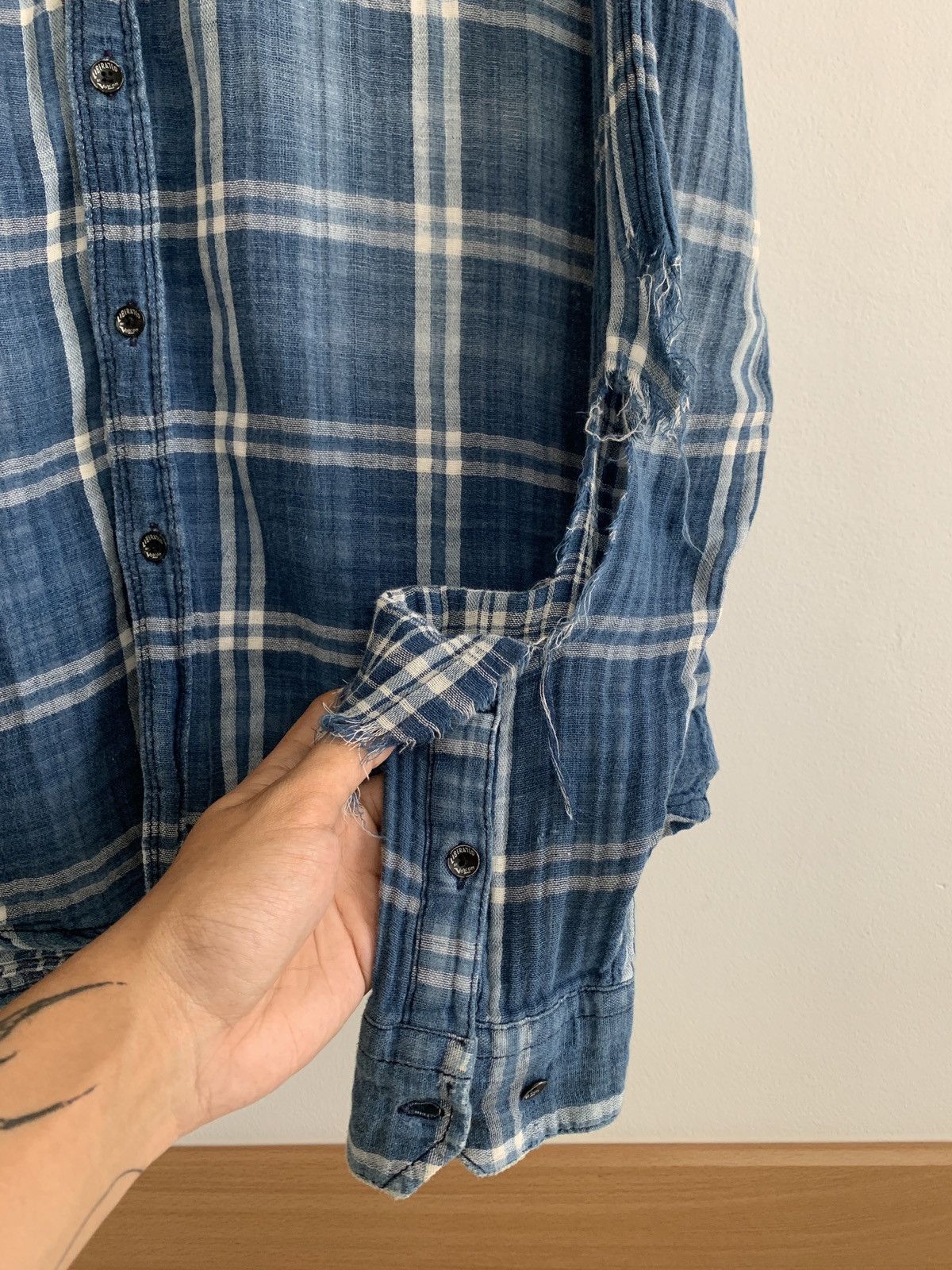 Vintage Sun Faded Vintage Flannel Shirt Distressed ERD Size US S / EU 44-46 / 1 - 10 Thumbnail