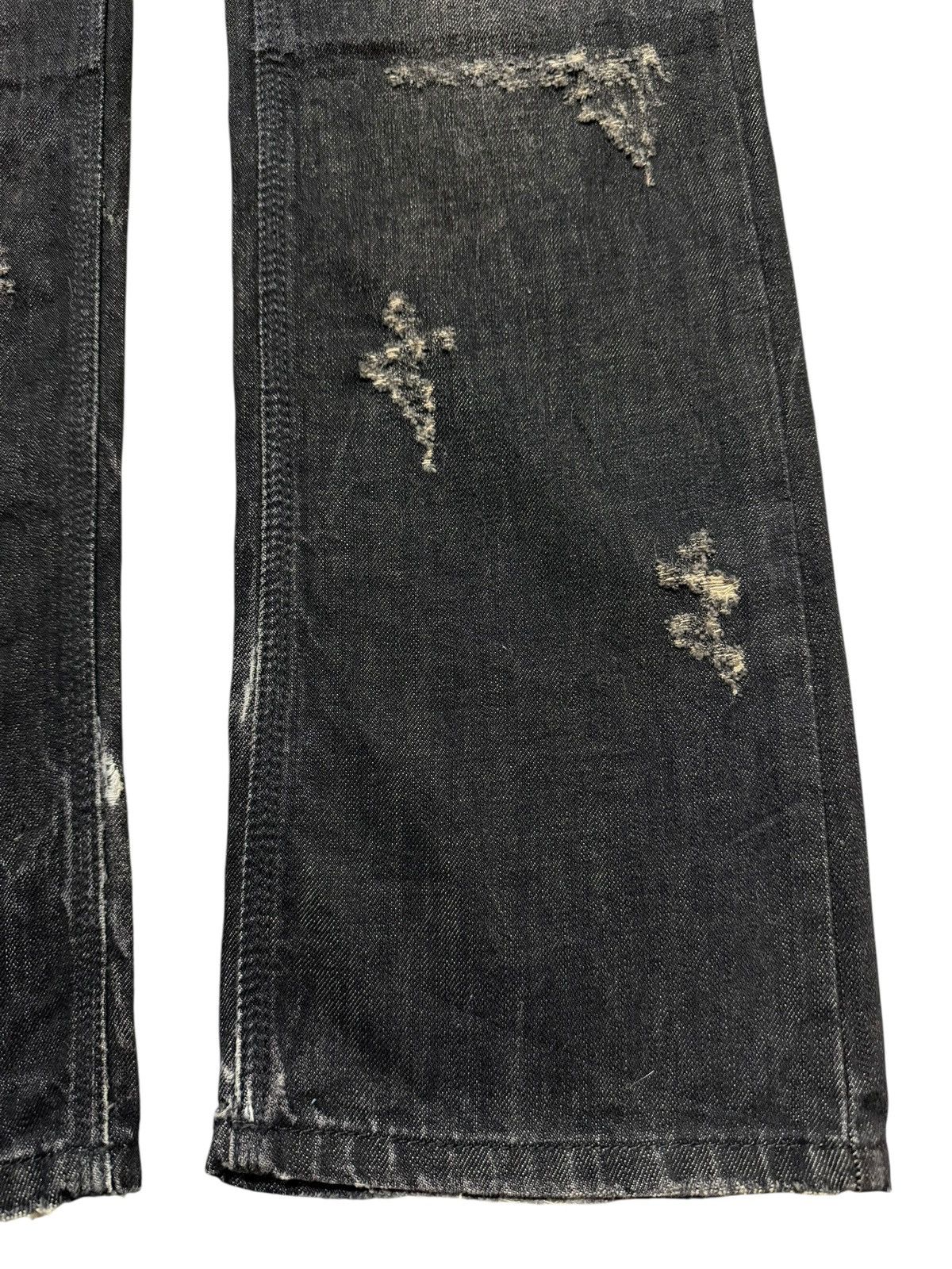 Tornado Mart Vintage Lagust Faded Wash Clawmark Whisker Distressed Flare Size US 31 - 8 Thumbnail