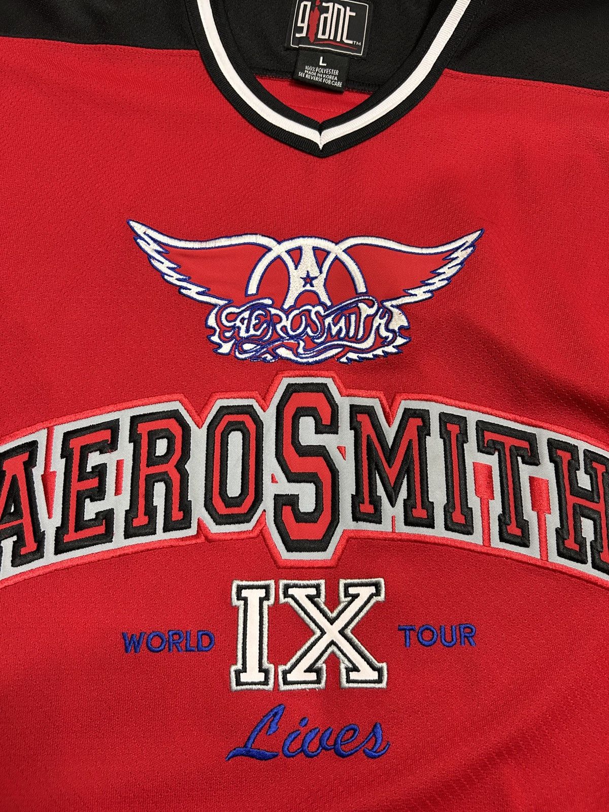 Aerosmith vintage 90s Aerosmith Nine Lives world tour By giant tag Size US XL / EU 56 / 4 - 6 Thumbnail