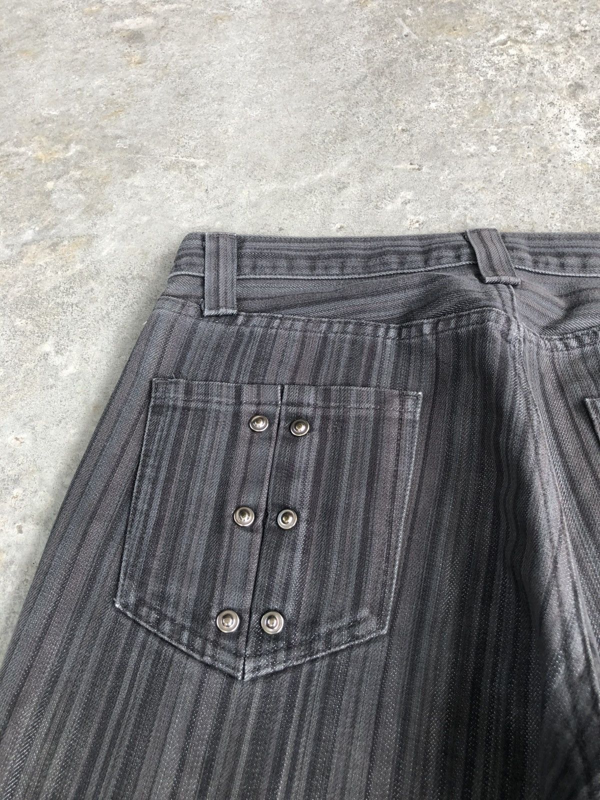 semanticdesign Japanese Semantic Design Flared Distressed Hickory Stripe Size US 29 - 17 Thumbnail