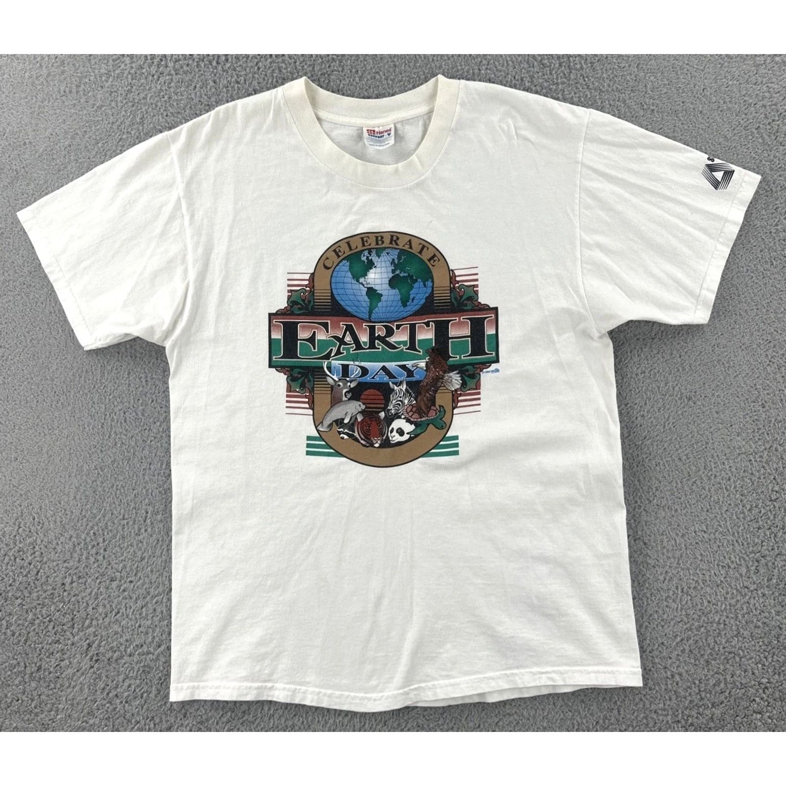 Hanes VINTAGE Hanes Comfort-T T Shirt White XL Mens 90s Earth Day 1996 Central Ohio Size US XL / EU 56 / 4 - 2 Thumbnail