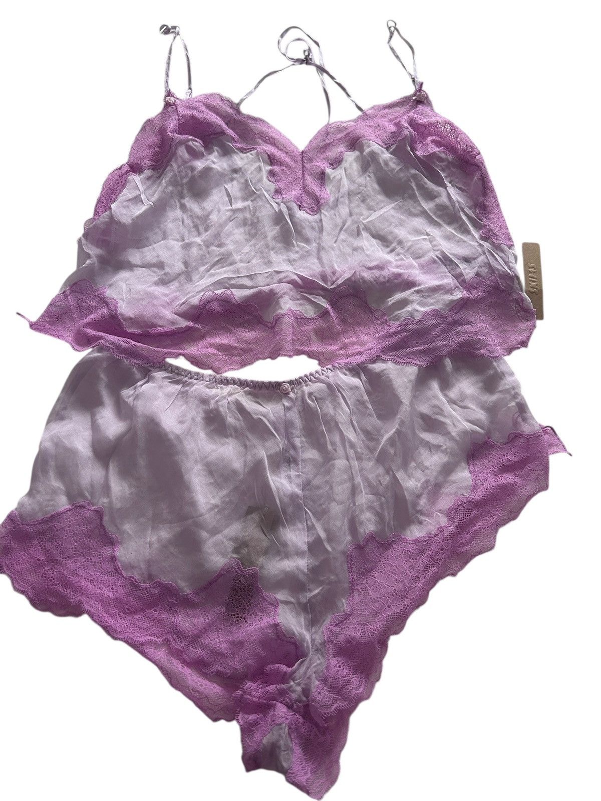 SKIMS NWT SKIMS ROMANCE LACE CROPPED CAMI & SHORT SET Large Size L / US 10 / IT 46 - 7 Thumbnail
