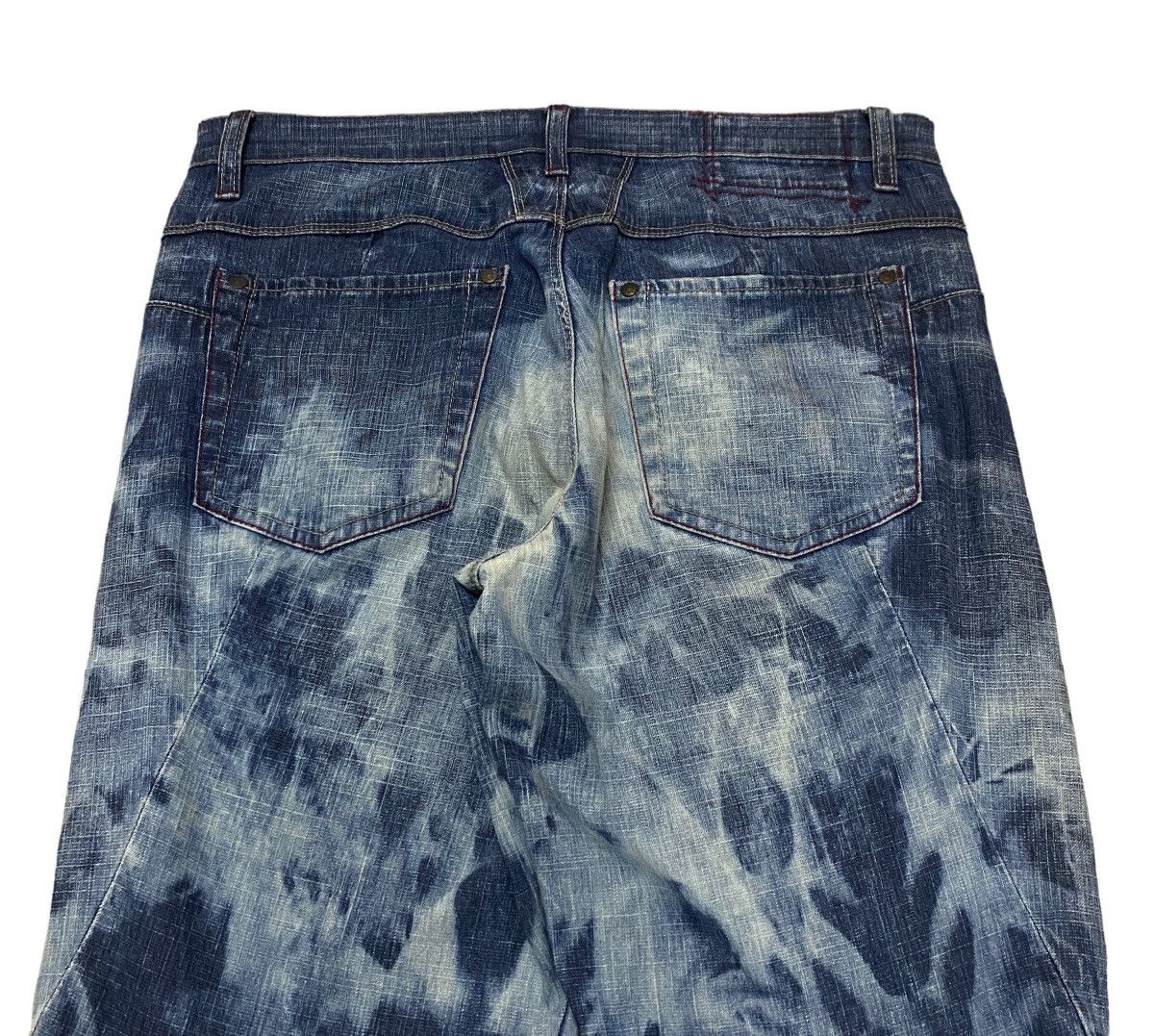 If Six Was Nine Vintage Marithe Francios Girbaud Flared Bleach Jeans 1990s Size US 34 / EU 50 - 3 Thumbnail