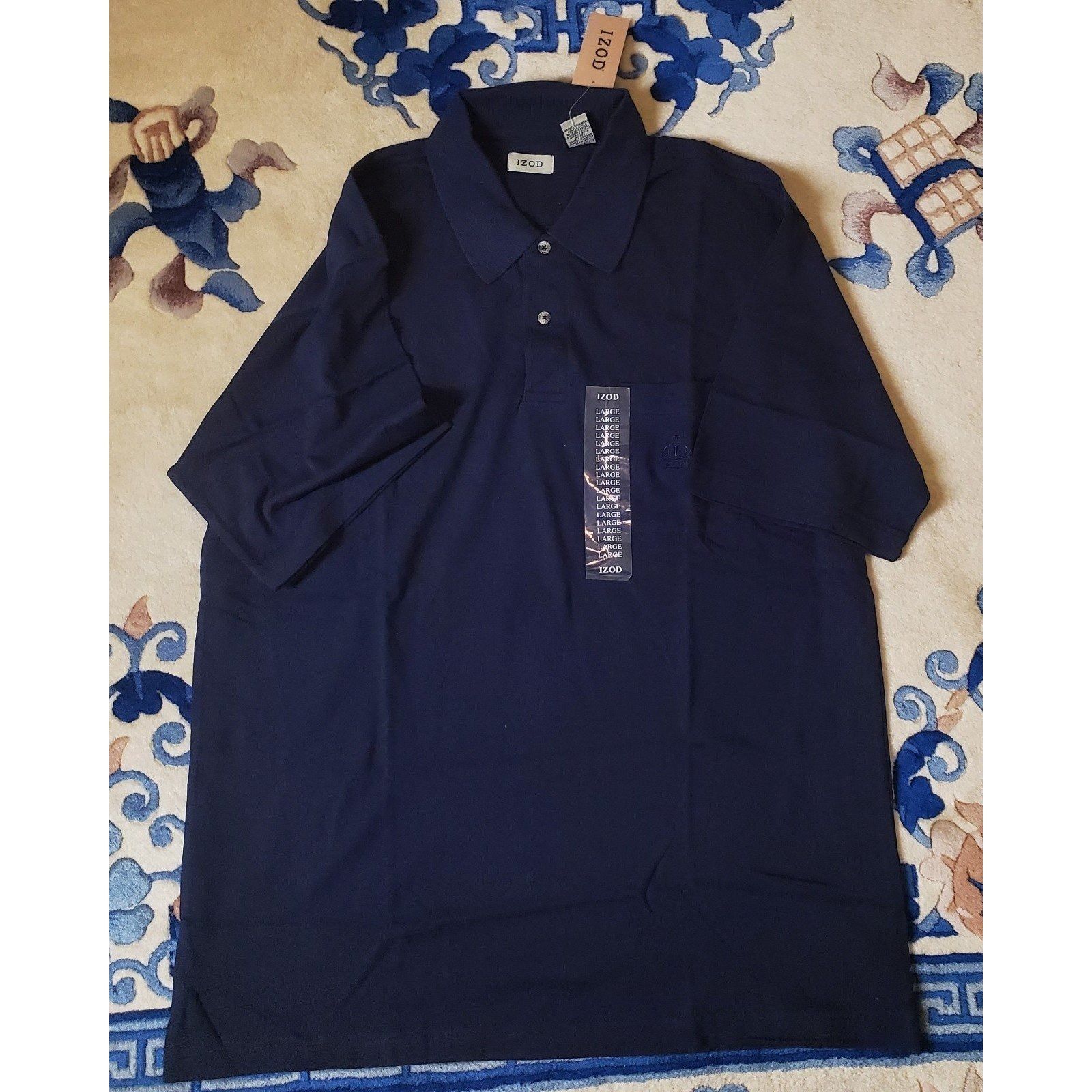 Izod IZOD Mens Vintage 90s Polo Shirt Cotton Navy Blue Sz L NEW Size US L / EU 52-54 / 3 - 3 Thumbnail