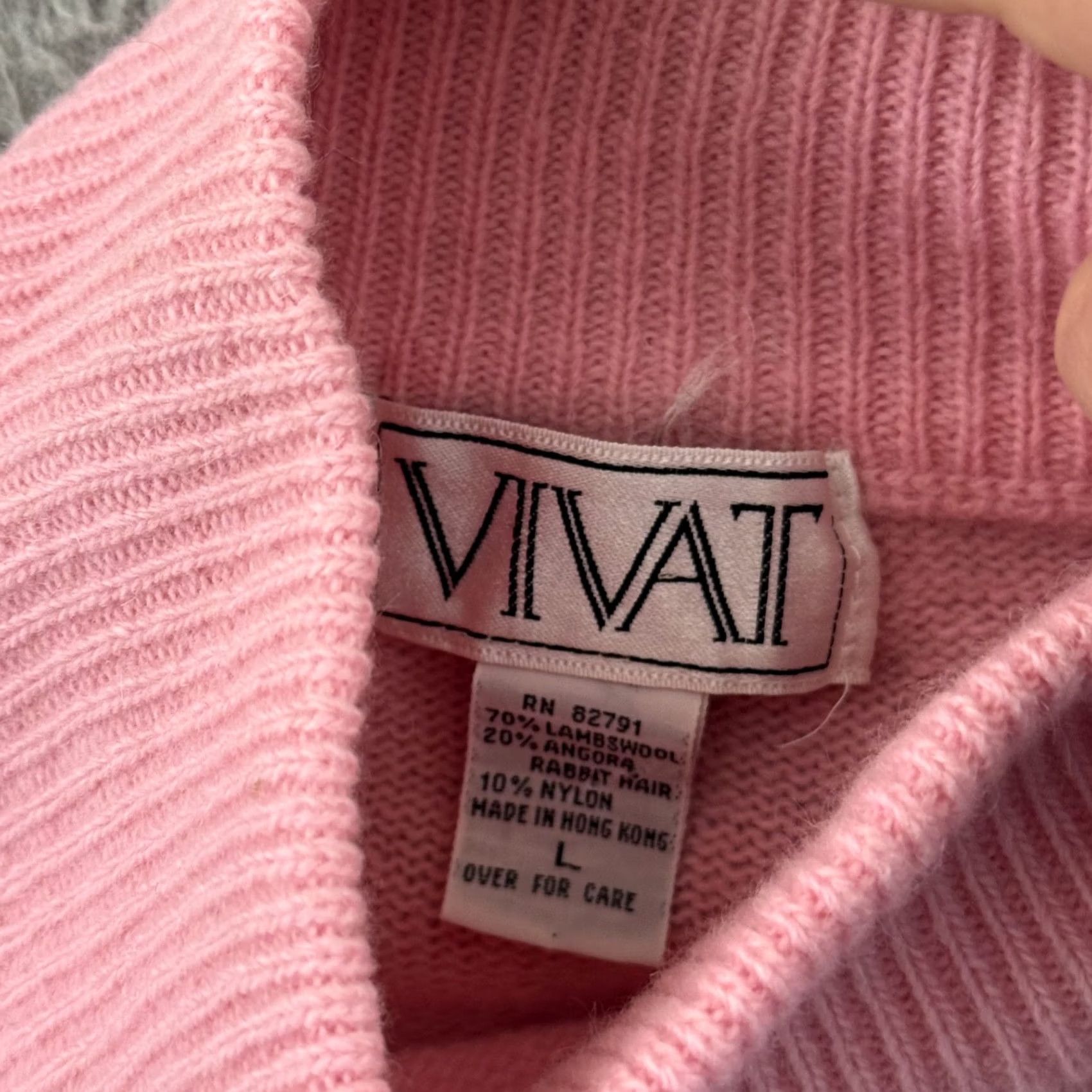Pinko VINTAGE Vivat Sweater Womens Large Pink 3/4 Sleeve Lambswool Angora 80s Outdoor Size L / US 10 / IT 46 - 7 Thumbnail