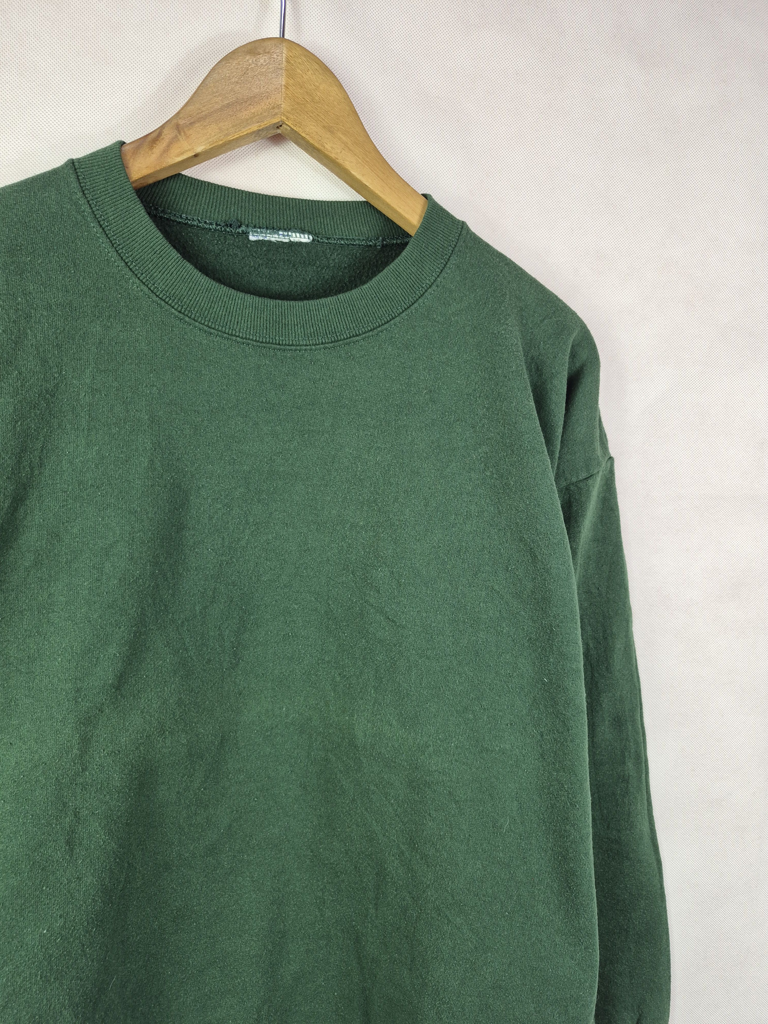 Vintage 🔥 Vintage Plain Green Sweatshirt Pullover Jumper Size US L / EU 52-54 / 3 - 2 Thumbnail