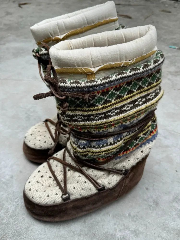 Pre-owned Comme Des Garcons X Junya Watanabe Size F Junya Watanabe 03aw Knitwear Boots In Mix