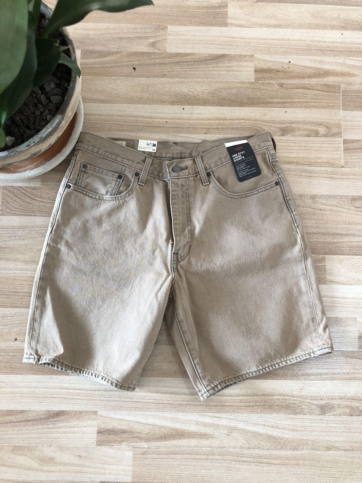 Levi's Levi’s 468 W33 Short Jeans Stay Loose Beige Shorts Denim Size US 33 - 4 Thumbnail