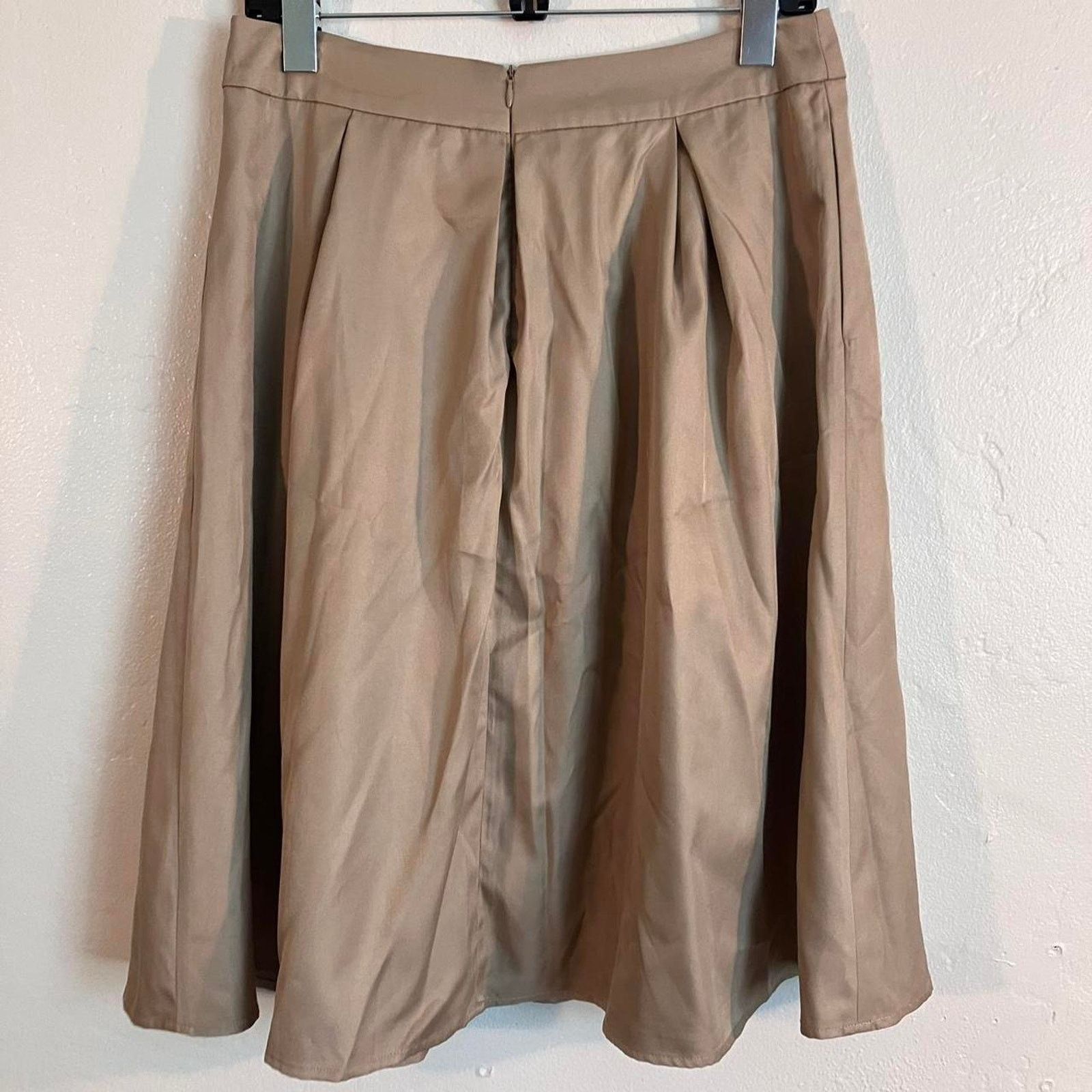 Other YIGE Beige A-line Skirt Pockets Fully Lined NWT Size 32" / US 10 / IT 46 - 5 Thumbnail