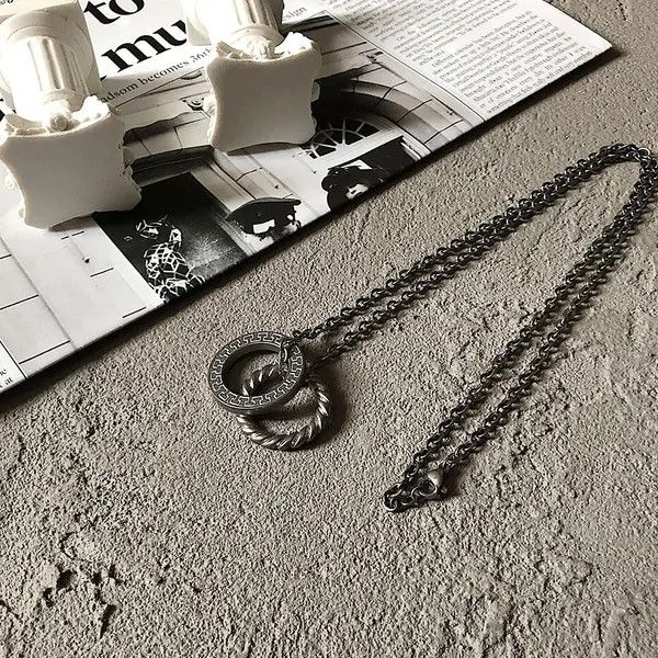 Jewelry Honoka x Juri Vintage Double Ring Pendant Fashion Necklace Size ONE SIZE - 3 Thumbnail