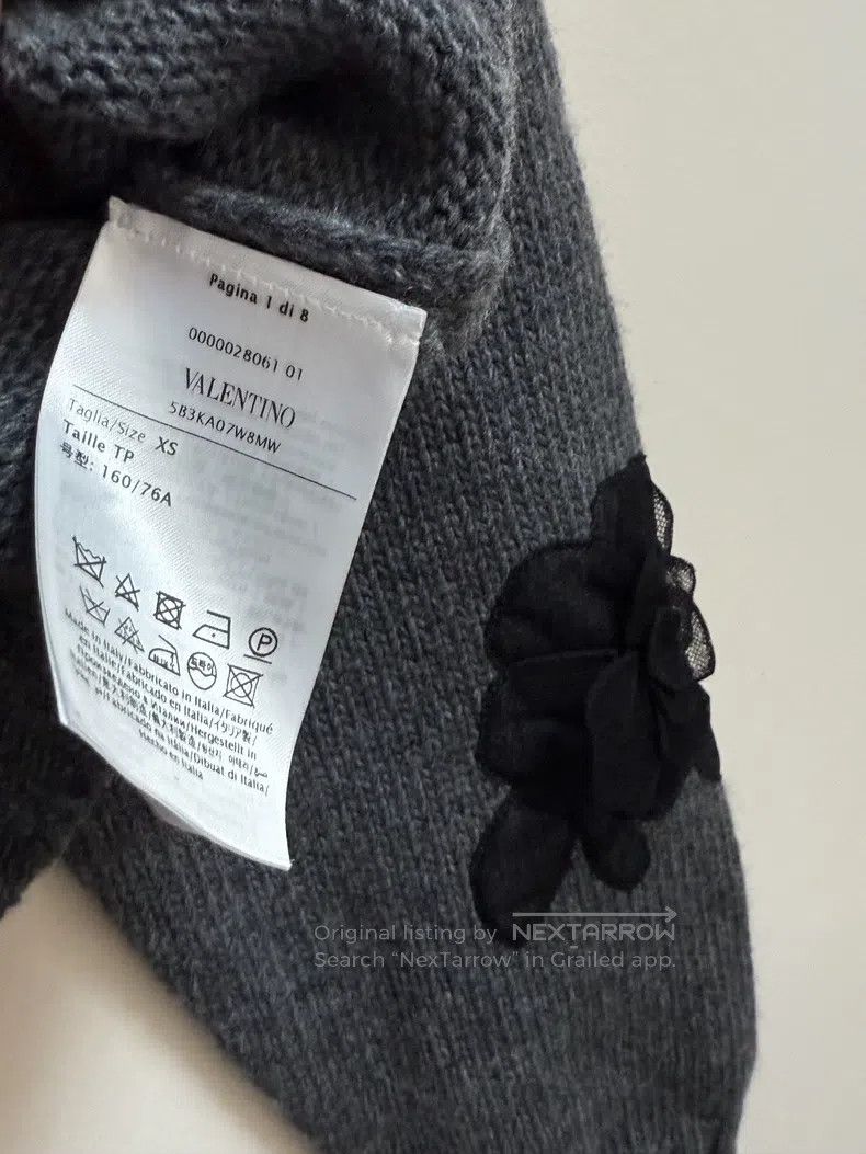 Valentino Valentino Knitted cardigan with gray flowers Size XS / US 0-2 / IT 36-38 - 4 Thumbnail