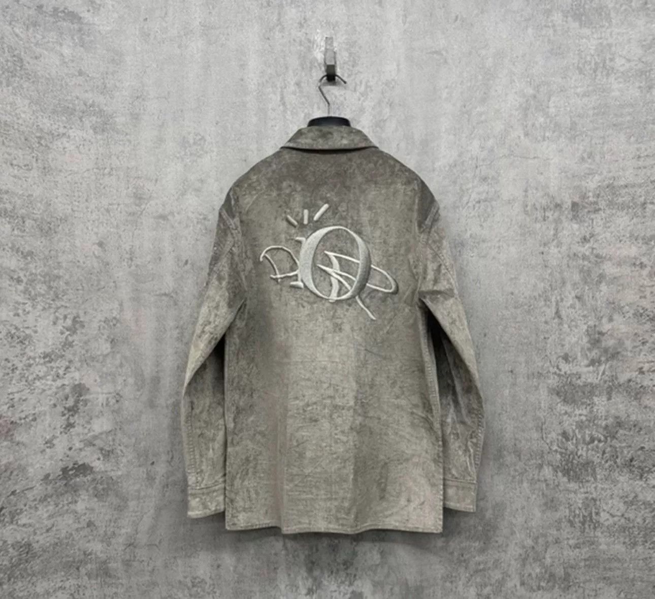 dior embroidered logo velvet jacket