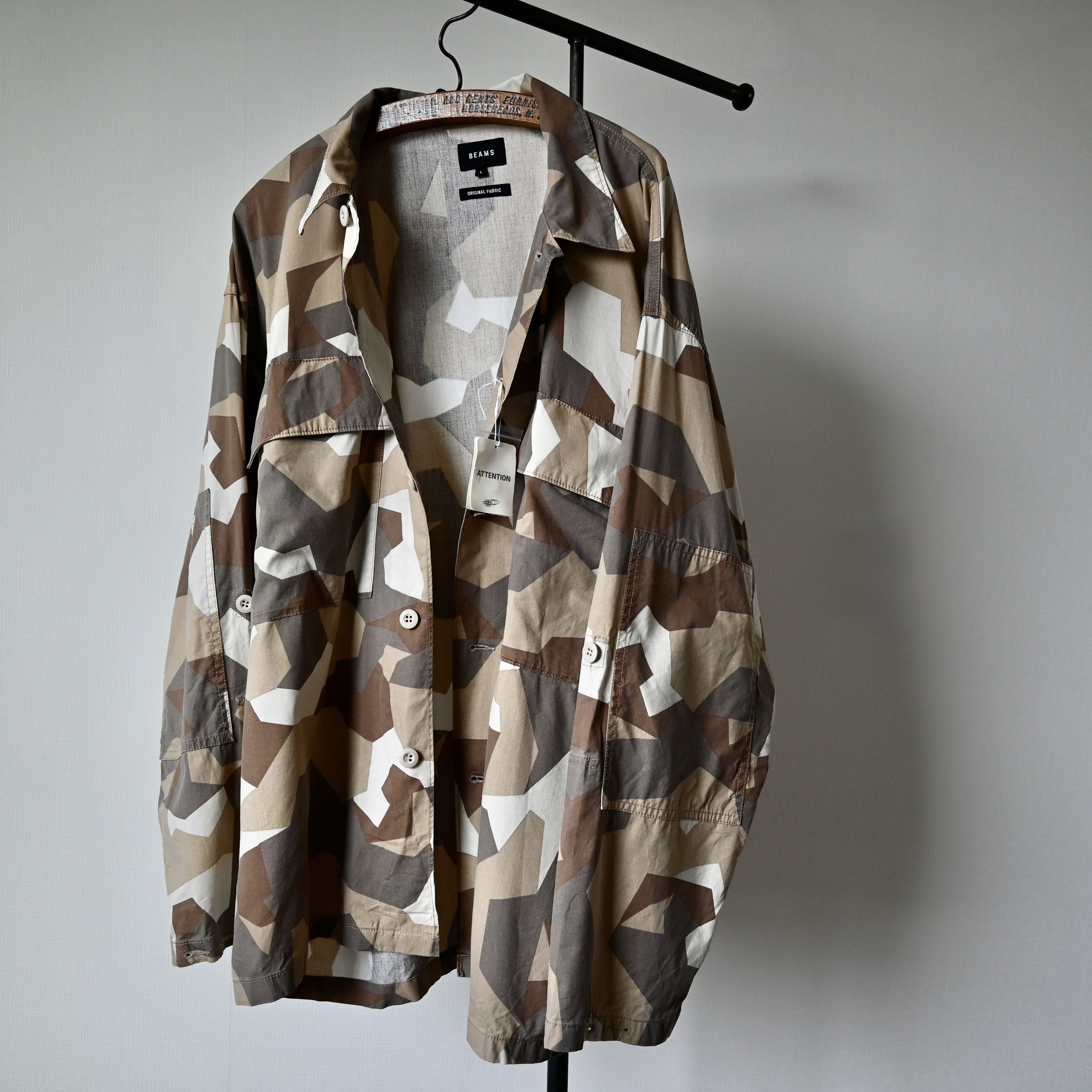Beams Japan UNUSED, BEAMS 55/45 cotton rayon M90 camo oversized shirt Size US XL / EU 56 / 4 - 16 Thumbnail