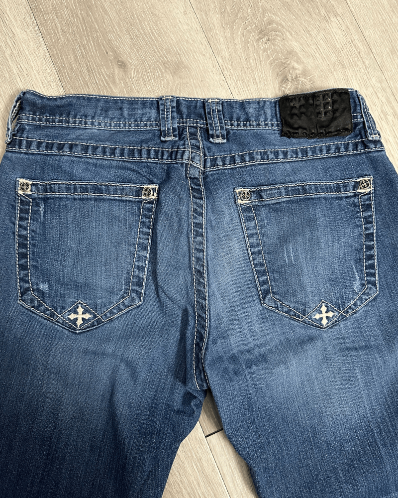 Affliction Vintage Y2K Affliction Black Premium Blake Denim Jeans 33x31 Size US 33 - 3 Thumbnail