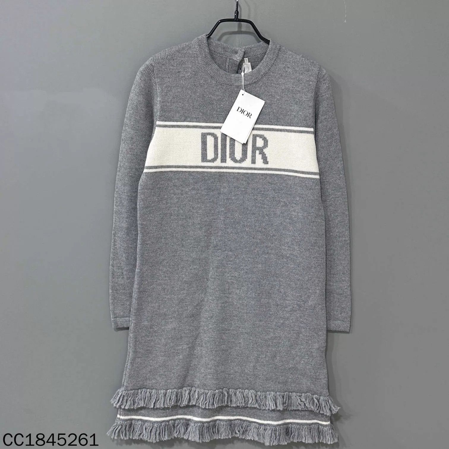 Dior Dior wool logo tassel trim dress 12A Size XXS / US 00 / IT 34 - 1 Thumbnail