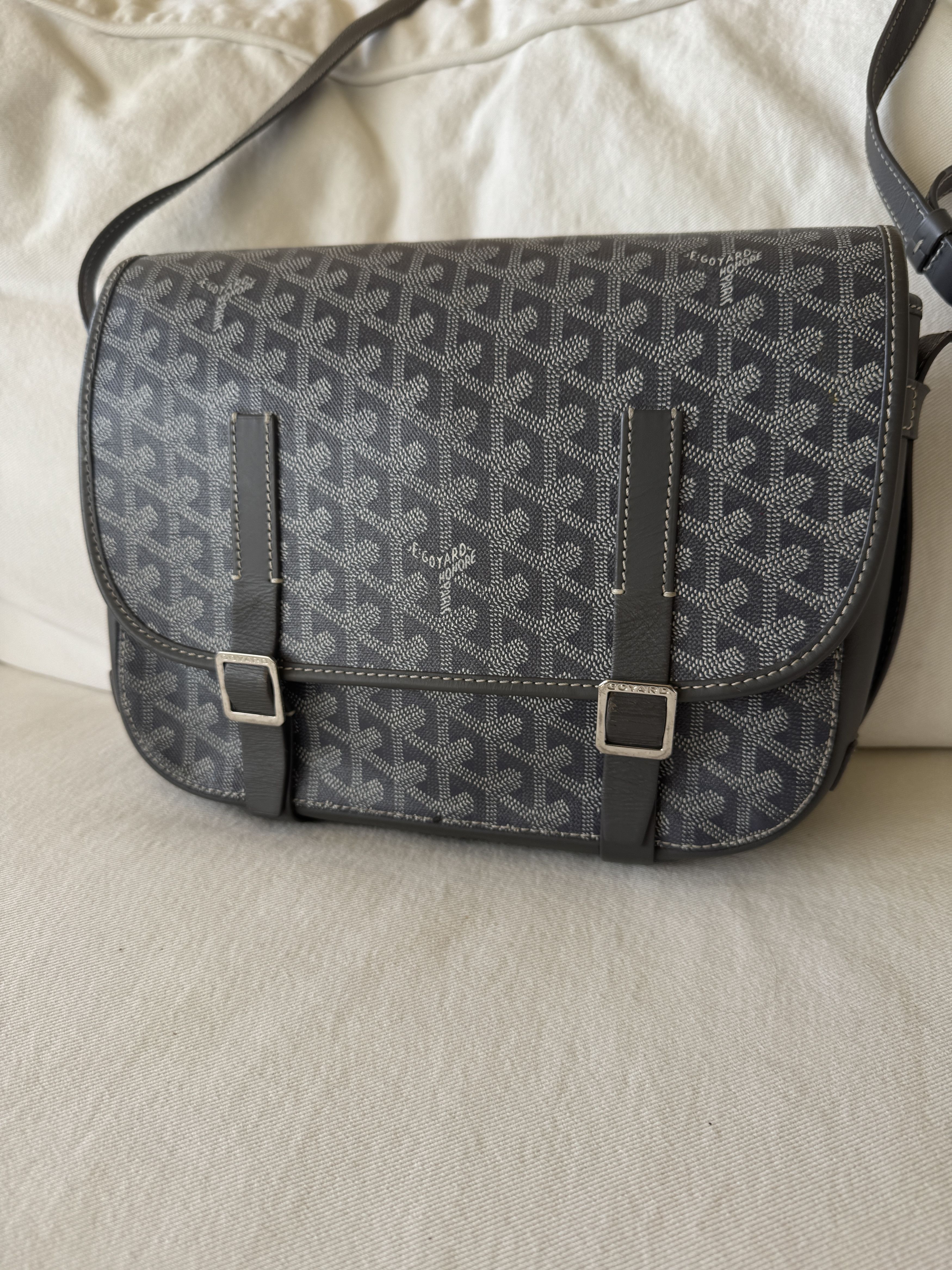 Goyard Goyardine Belvedere Pm Messenger Bag in Grey, Men's