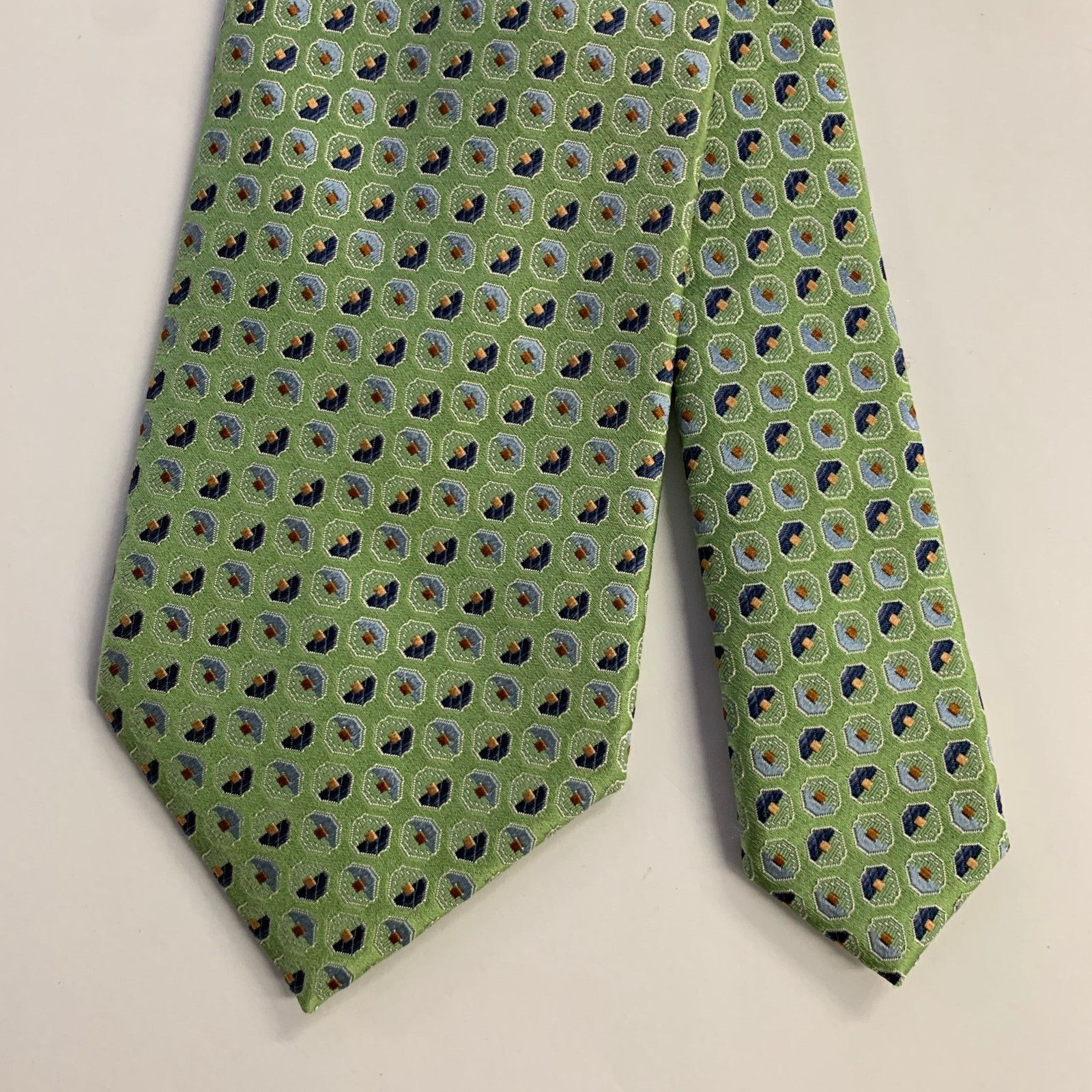 Ermenegildo Zegna ERMENEGILDO ZEGNA One Size Green Blue Silk Tie Size ONE SIZE - 1 Thumbnail