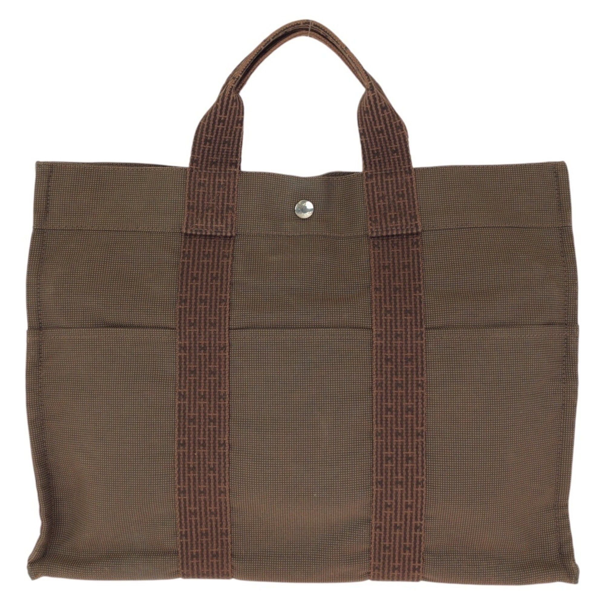 Hermes HERMES Herline MM Brown Polyamide Polyester Tote Bag Handbag for Women Size ONE SIZE - 1 Thumbnail
