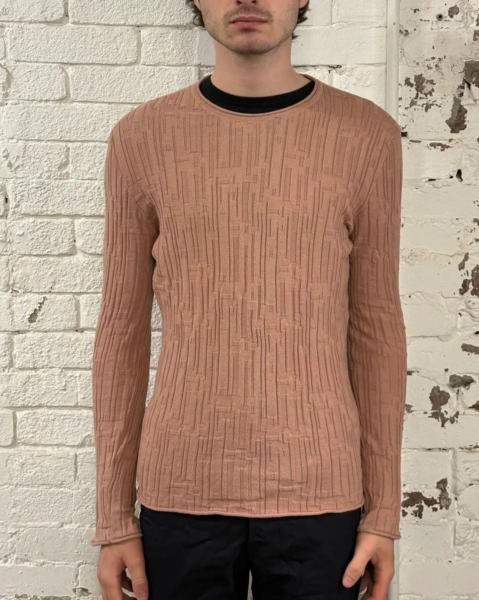 Emporio Armani AW2021 Emporio Armani Pink Textured Sweater Size S / US 4 / IT 40 - 2 Thumbnail