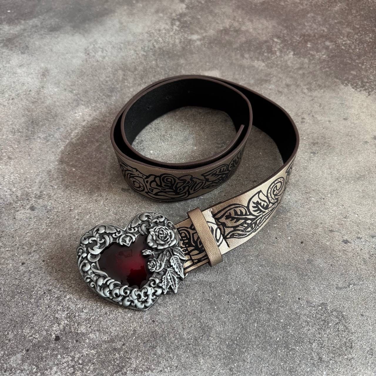 20471120 Opium Y2K Punk Rave Faux Leather Belt Size ONE SIZE - 3 Thumbnail