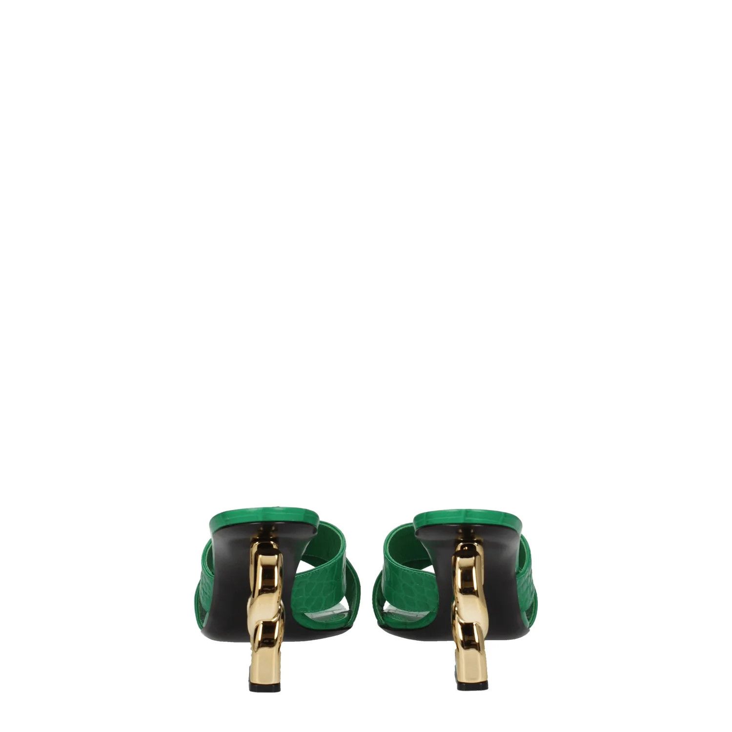 Dolce & Gabbana ob1o1e1124 Leather Sandals in Green Size US 7.5 / IT 37.5 - 5 Thumbnail