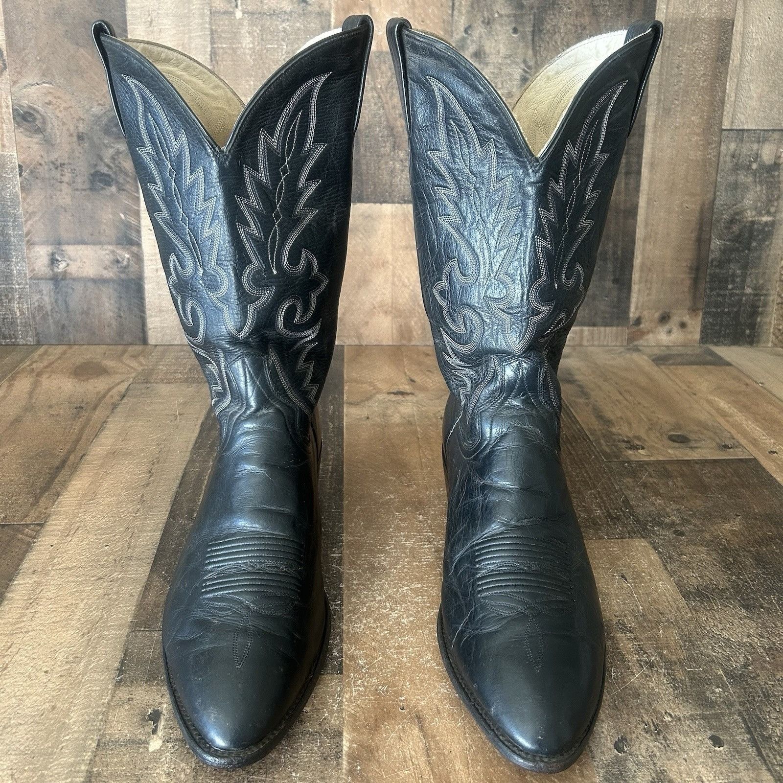 Dan Post Dan Post 2110 R Black Extra Wide Cowboy Boots Mens 12 EW Size US 12 / EU 45 - 1 Thumbnail