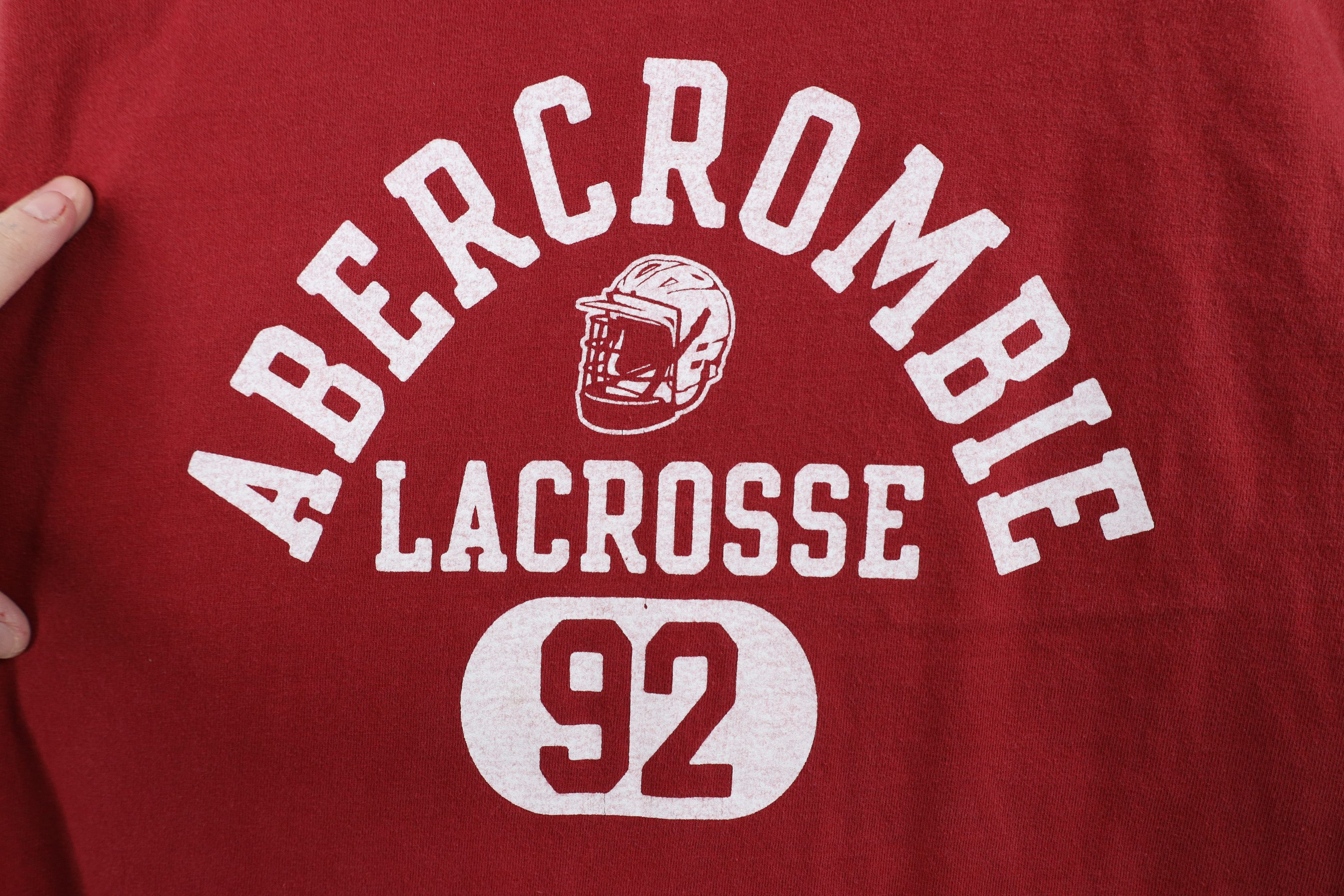 Abercrombie & Fitch Vintage 90s Y2K Abercrombie & Fitch Lacrosse T-Shirt Red Size US L / EU 52-54 / 3 - 4 Thumbnail
