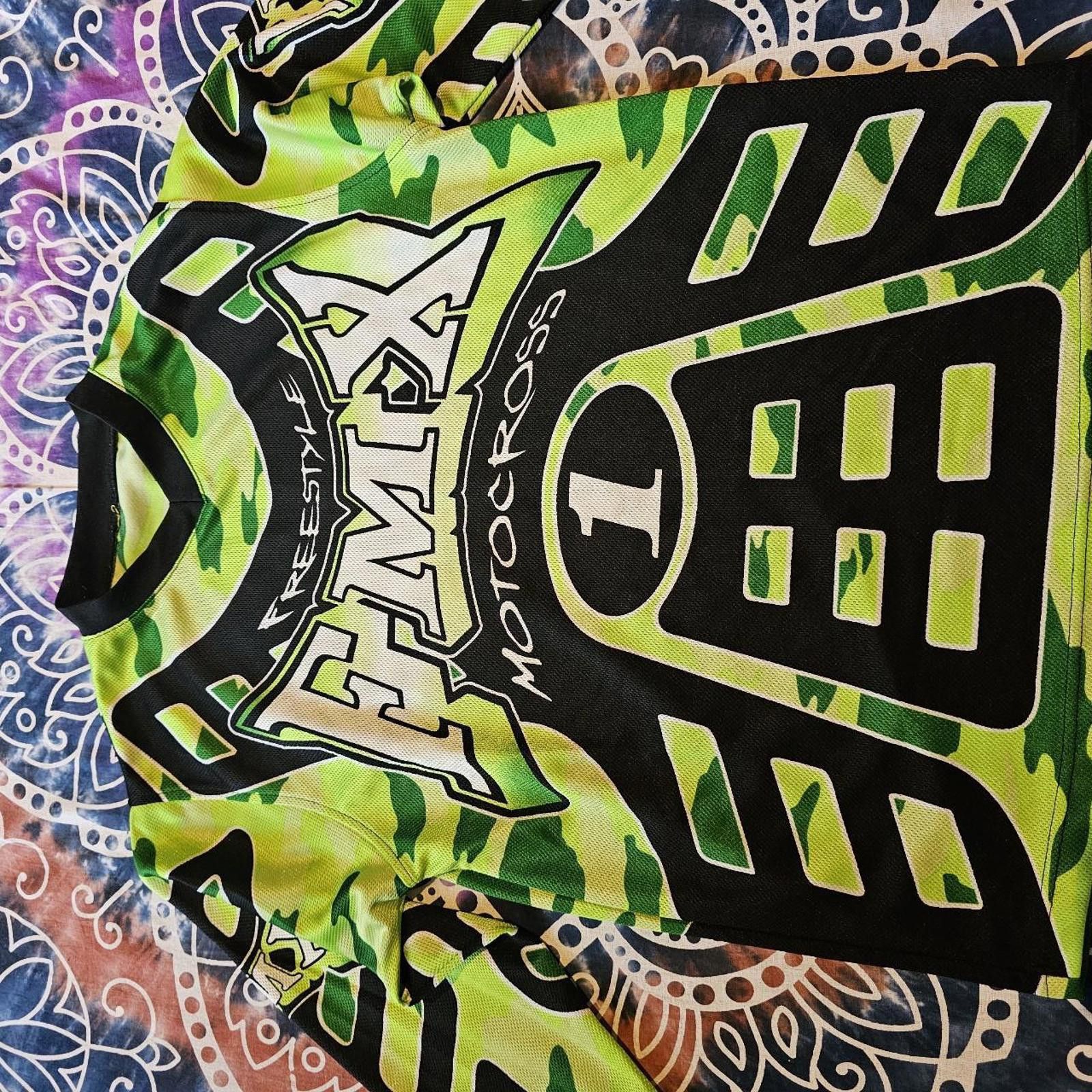 Designer Kid's Black and Green Freestyle Motorcross Rude Boyz Shirt Size US XL / EU 56 / 4 - 2 Thumbnail
