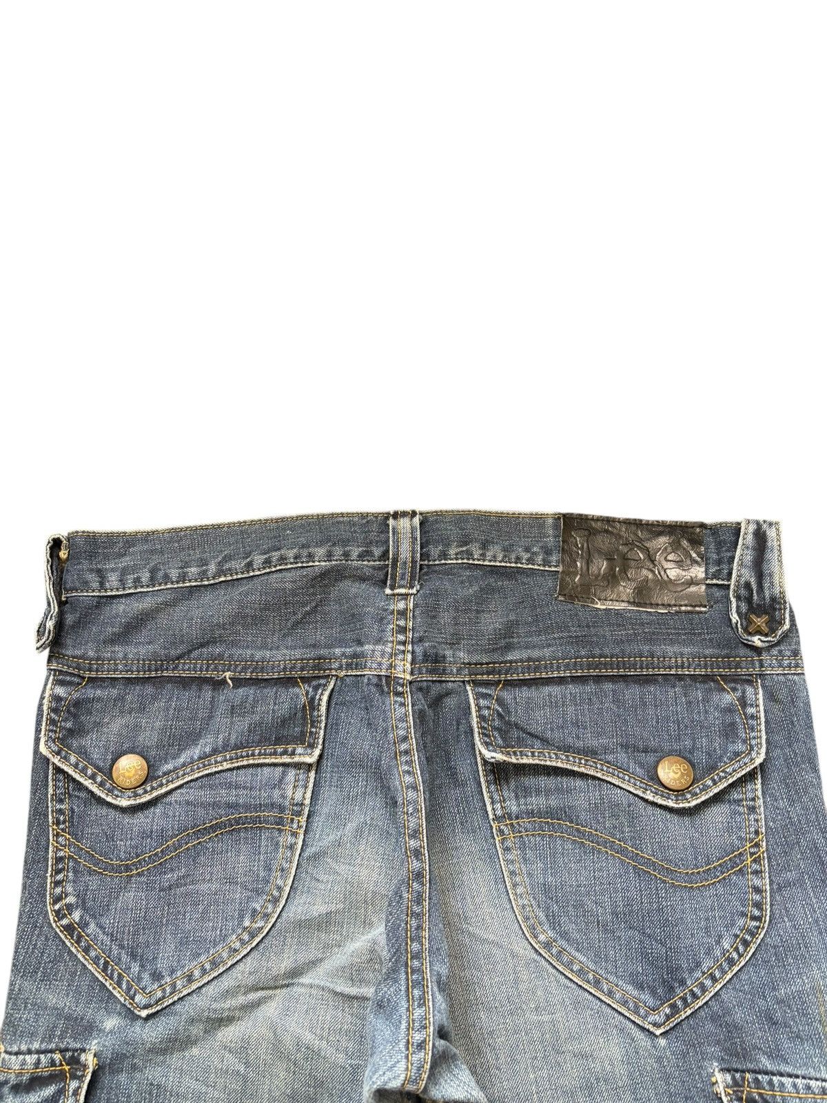 Lee Vintage Lee Riders Distressed Cargo Flare Jeans Size 32" / US 10 / IT 46 - 3 Thumbnail